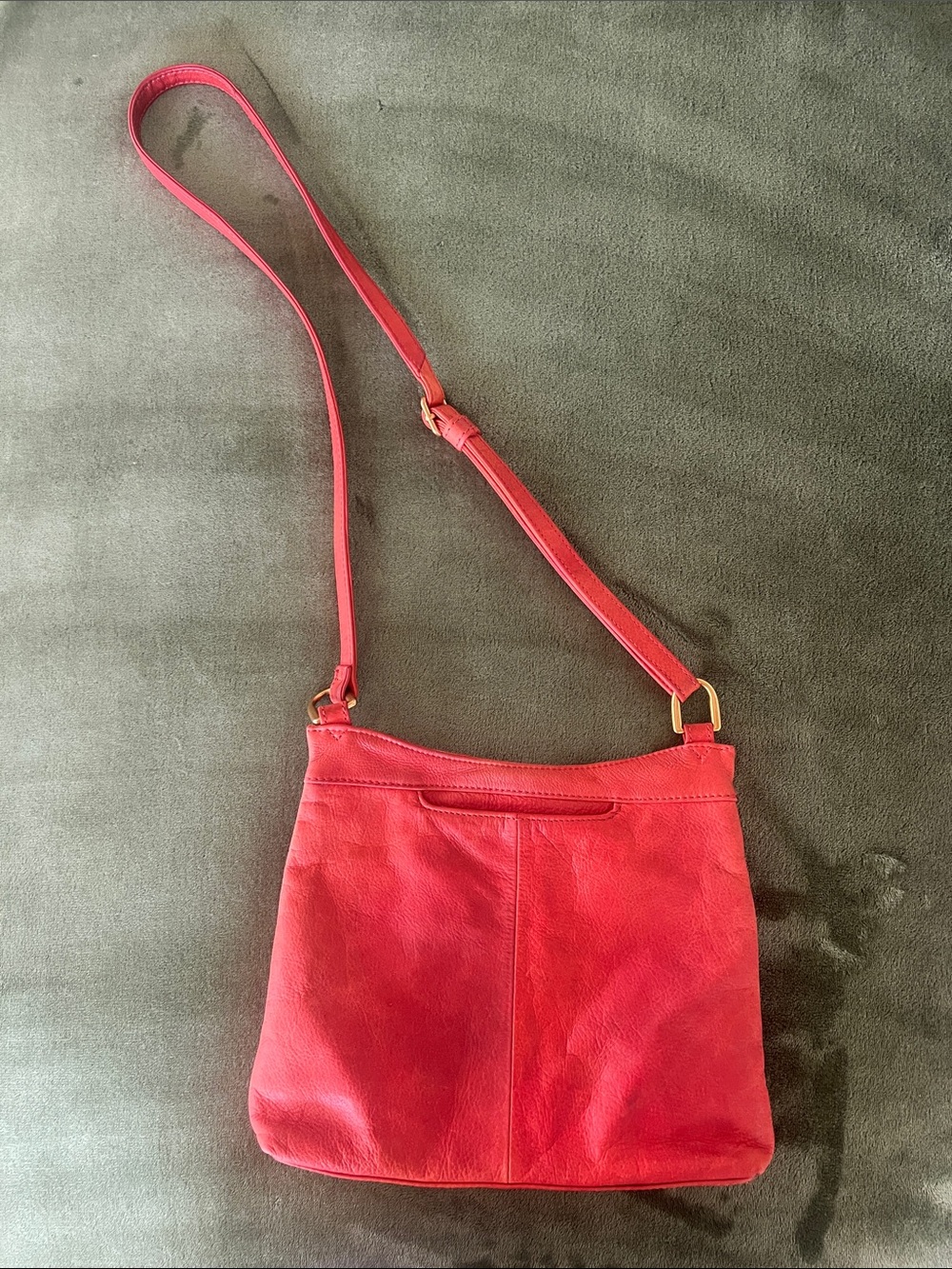 Red Leather Crossbody Bag - Women